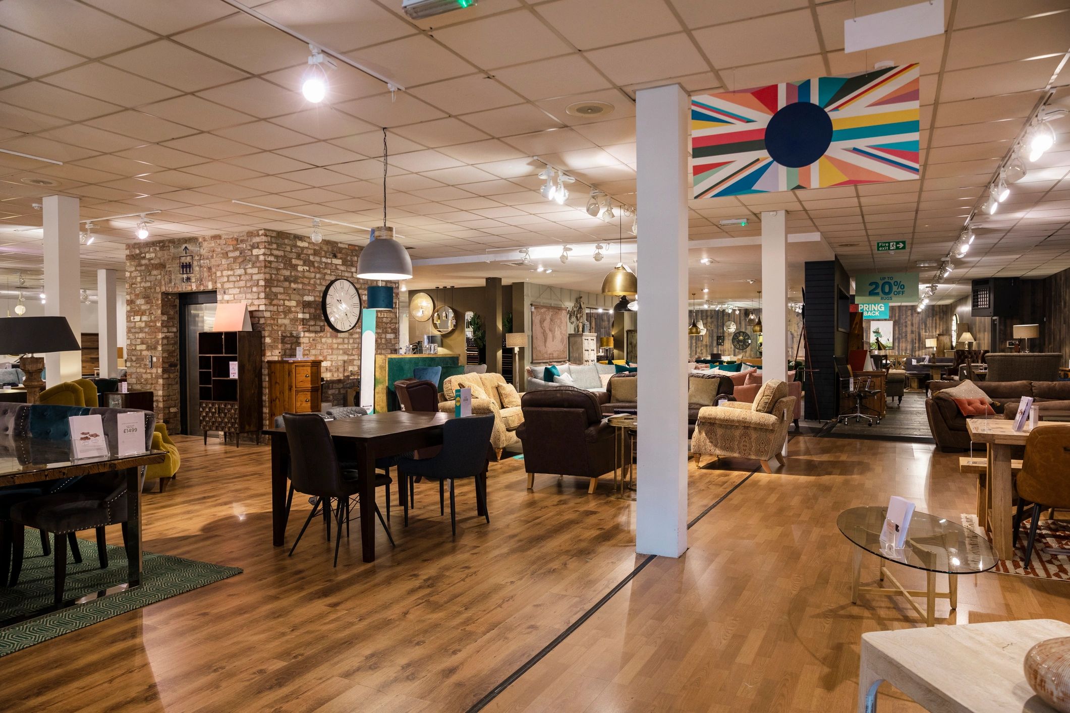 Modern showroom interior with styled commercial display