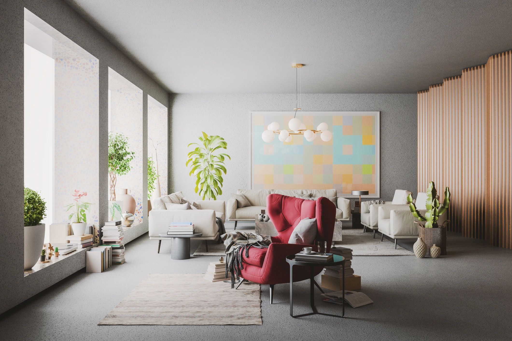 Modern interior showcasing clean painted finishes