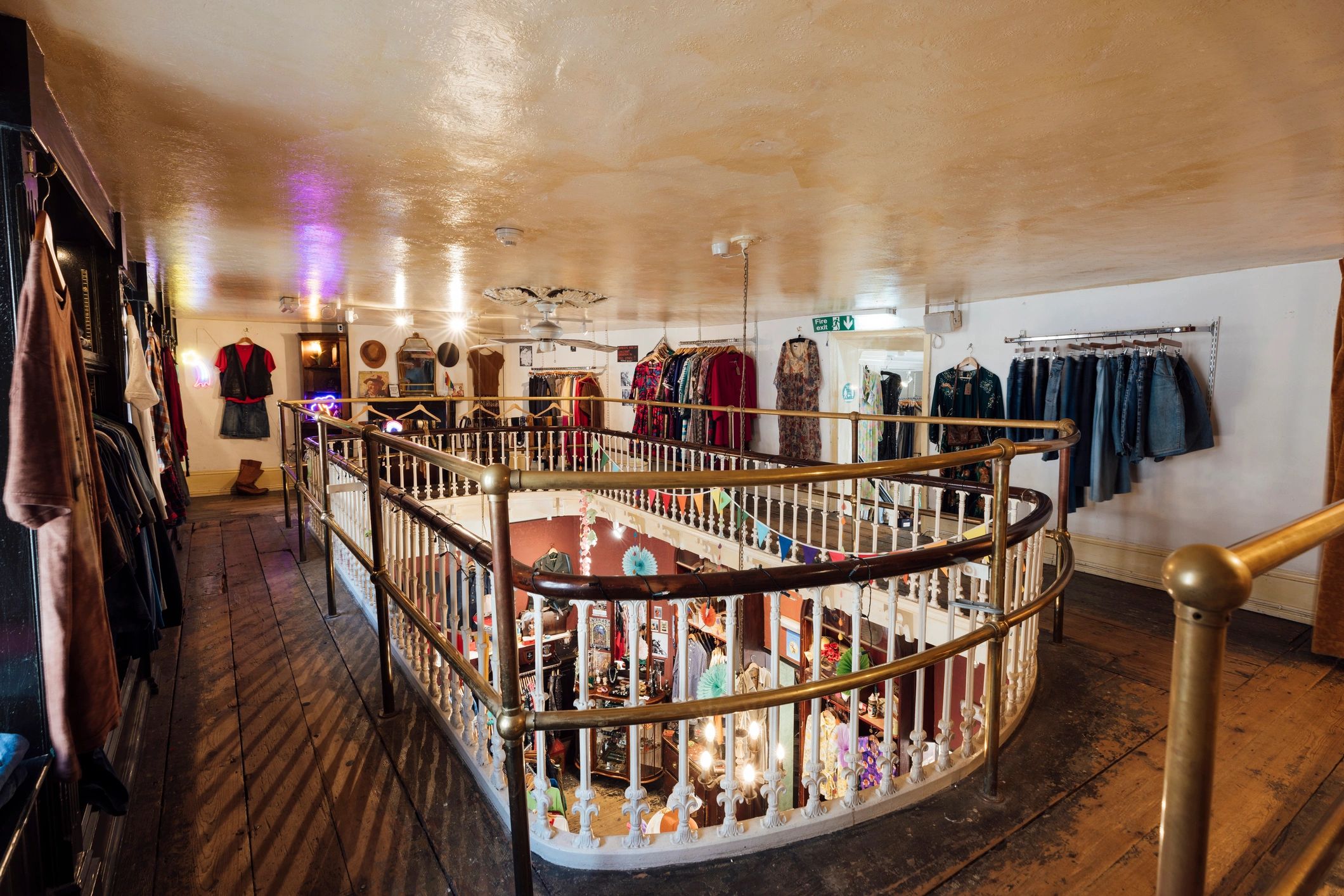 Retail store interior with merchandise displays