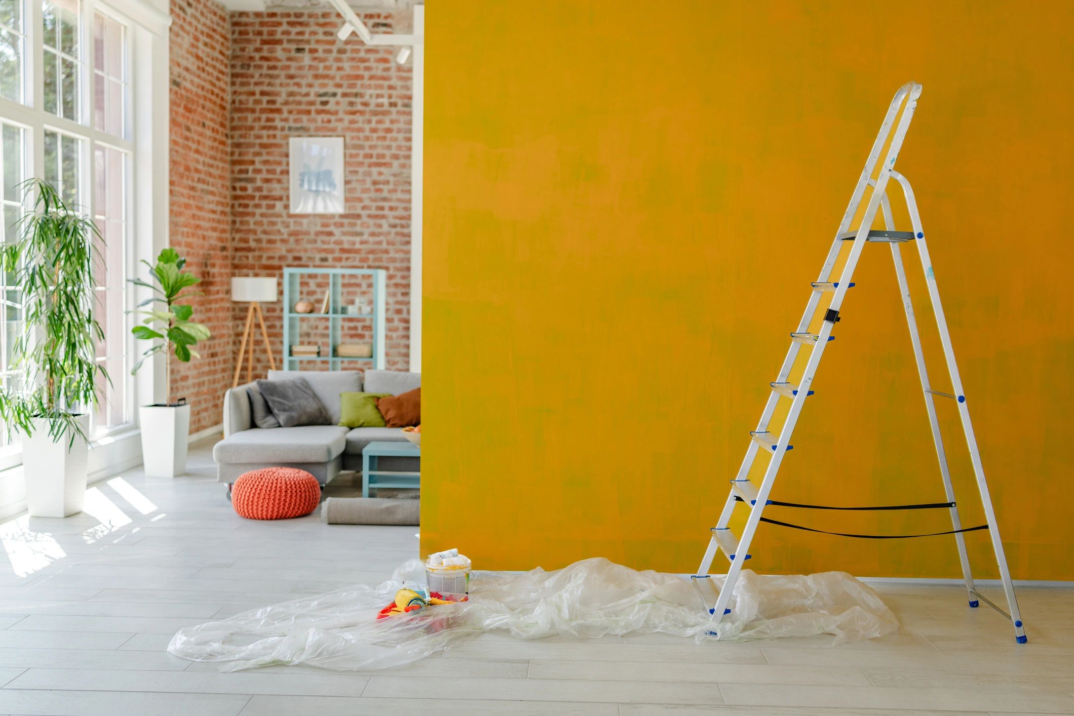 Premium interior painting project in a modern room