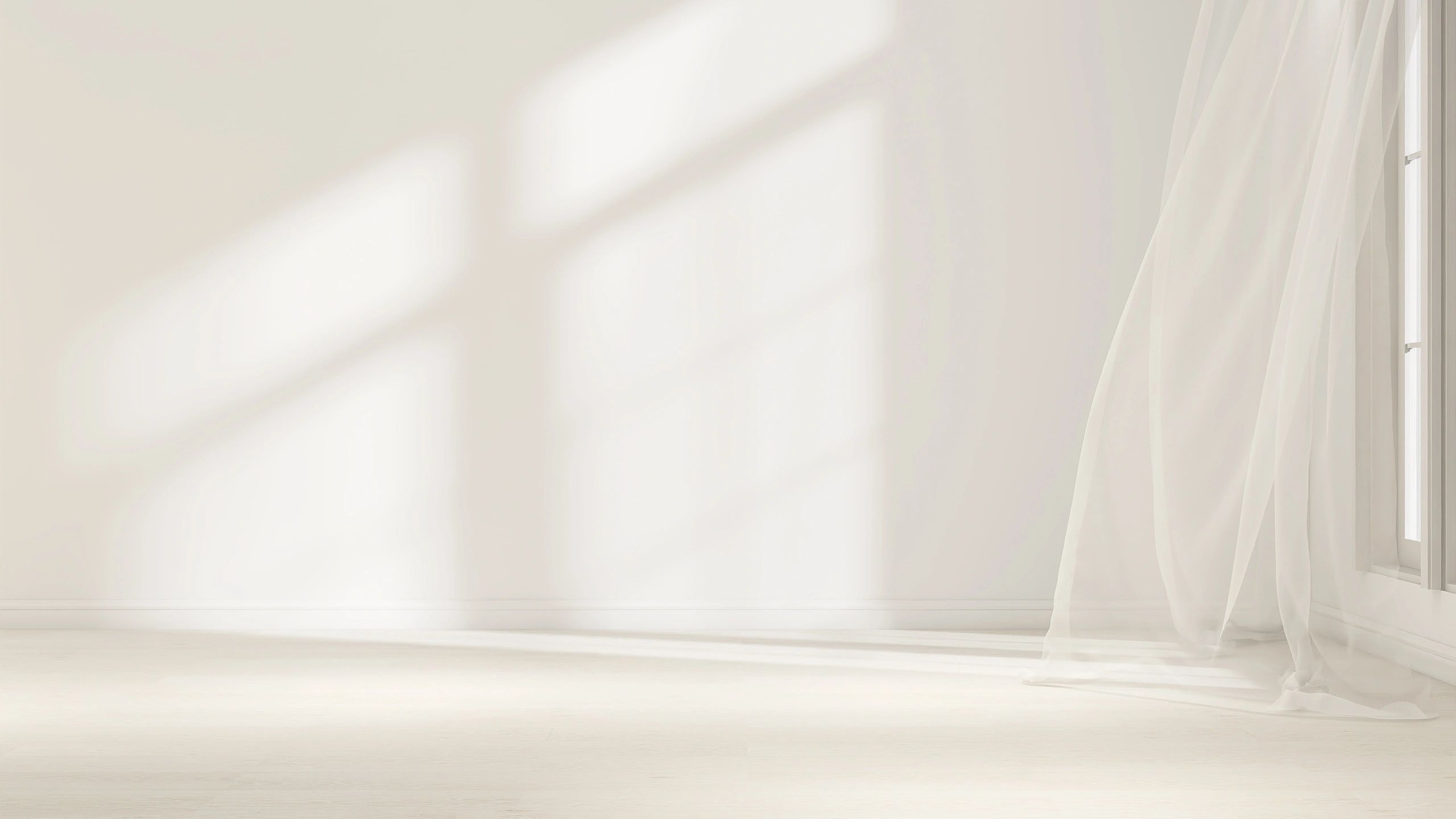Modern interior space suitable for decorative wall finishes
